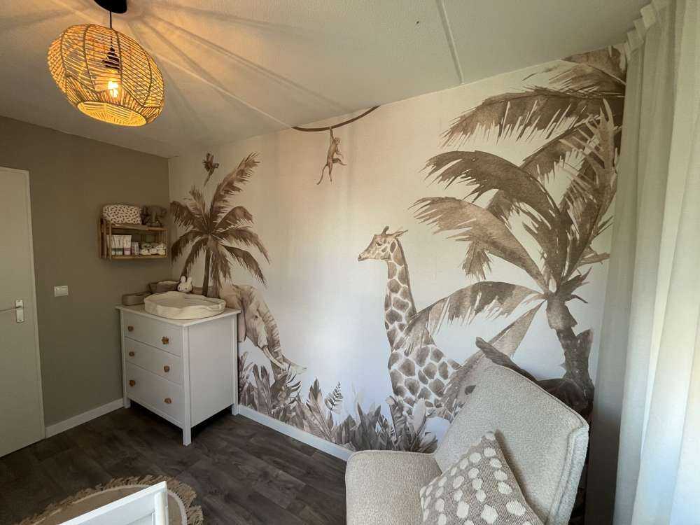 Vari animali della giungla in taupe