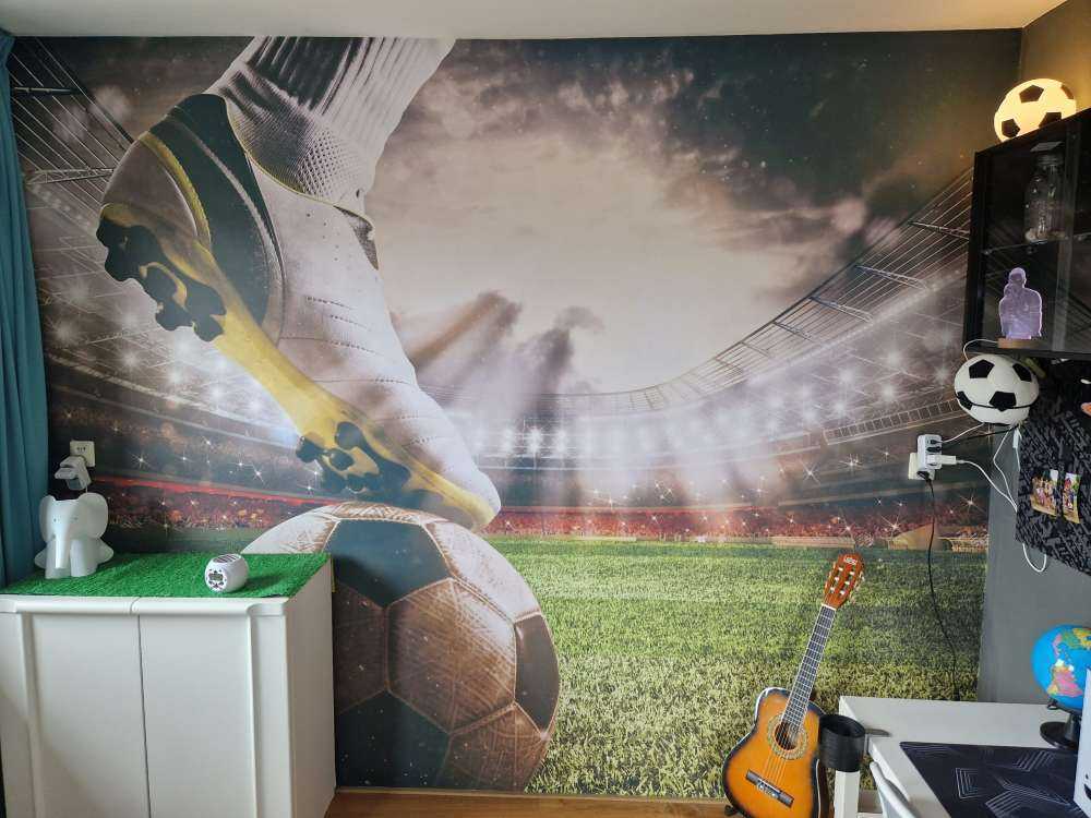 Voetballer in stadion