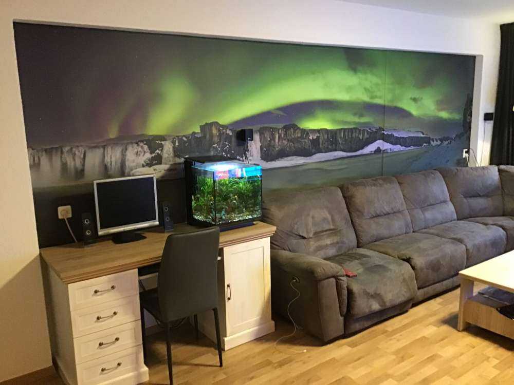 Foto panoramica dell'aurora boreale