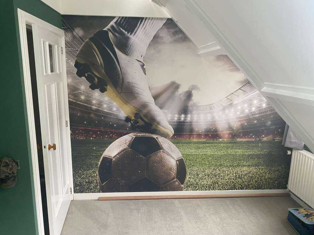 Voetballer in stadion