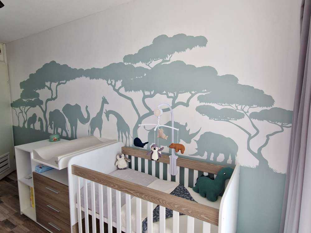 Silhouette animali da safari, verde chiaro