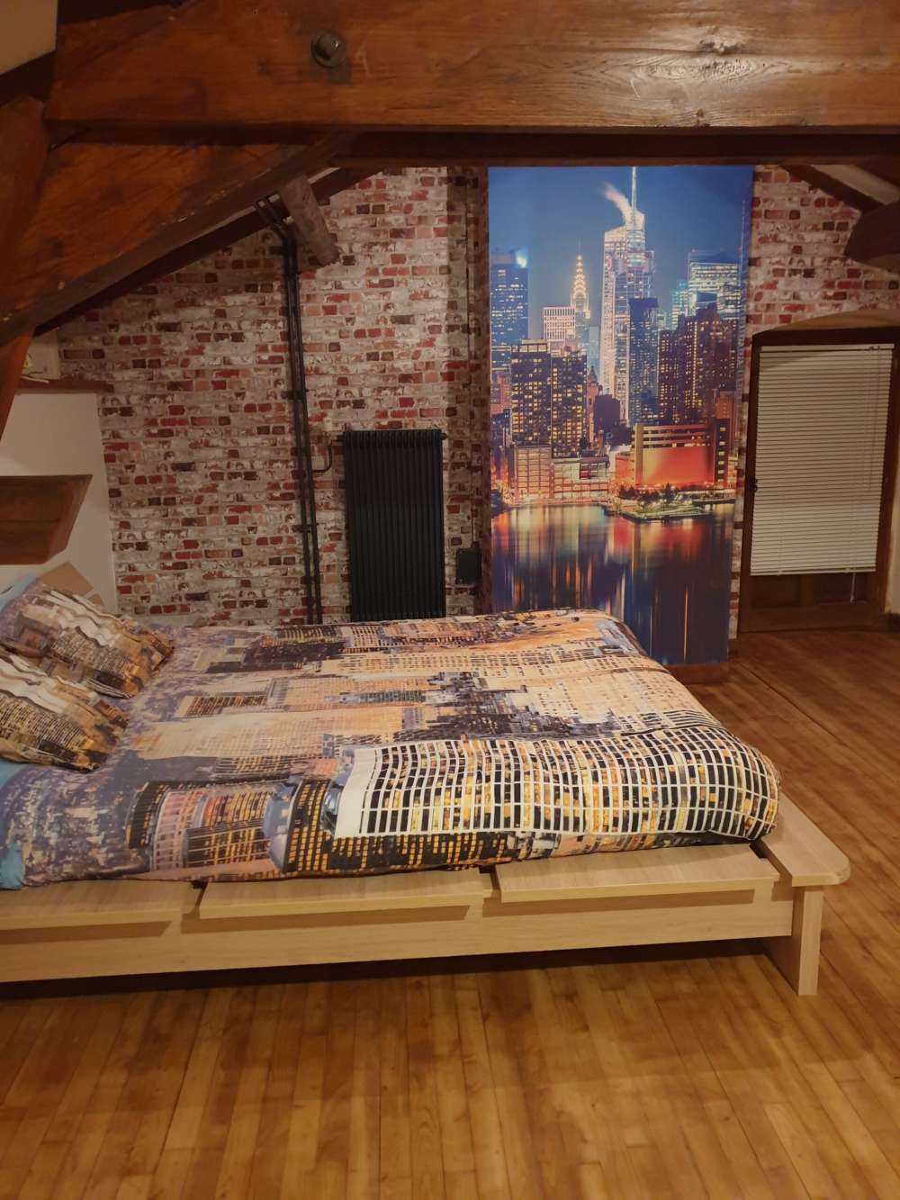 Sfondo fotografico dello skyline di New York di notte