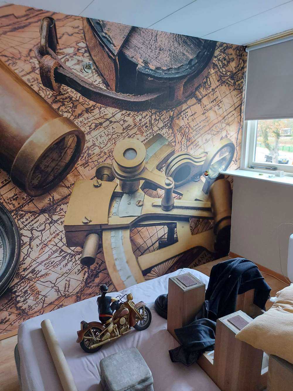 Mappa del mondo vintage con bussola