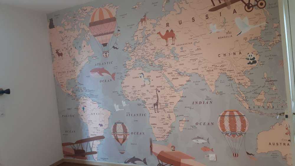 Mappa del mondo beige