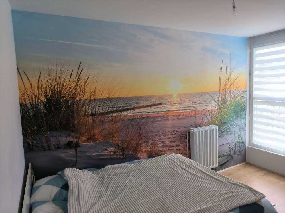 Spiaggia di dune con tramonto