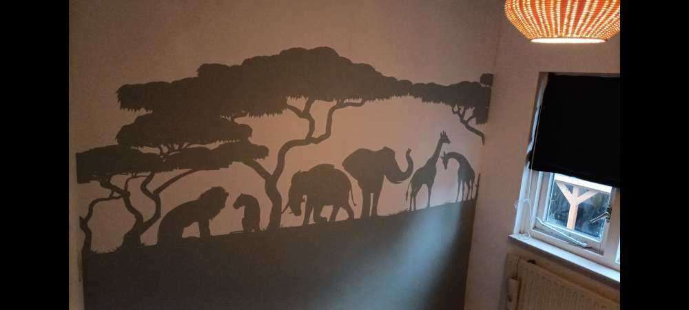 Silhouette animali da safari, verde chiaro