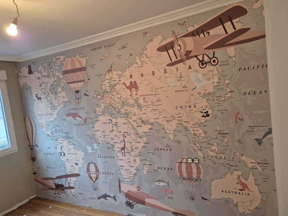 Mappa del mondo beige