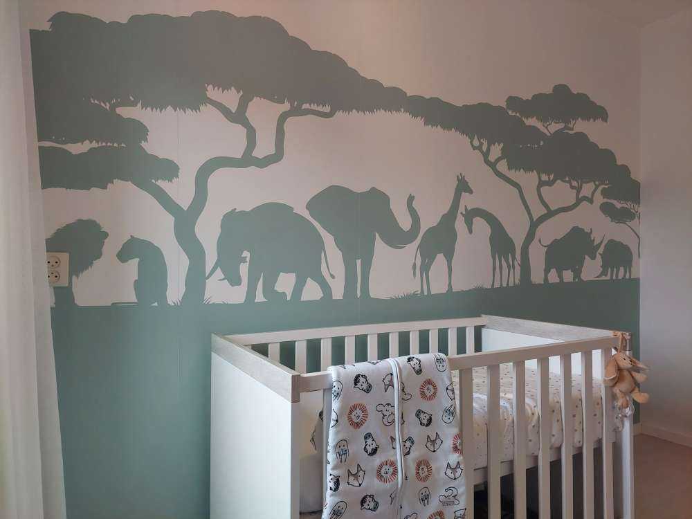 Silhouette animali da safari, verde chiaro