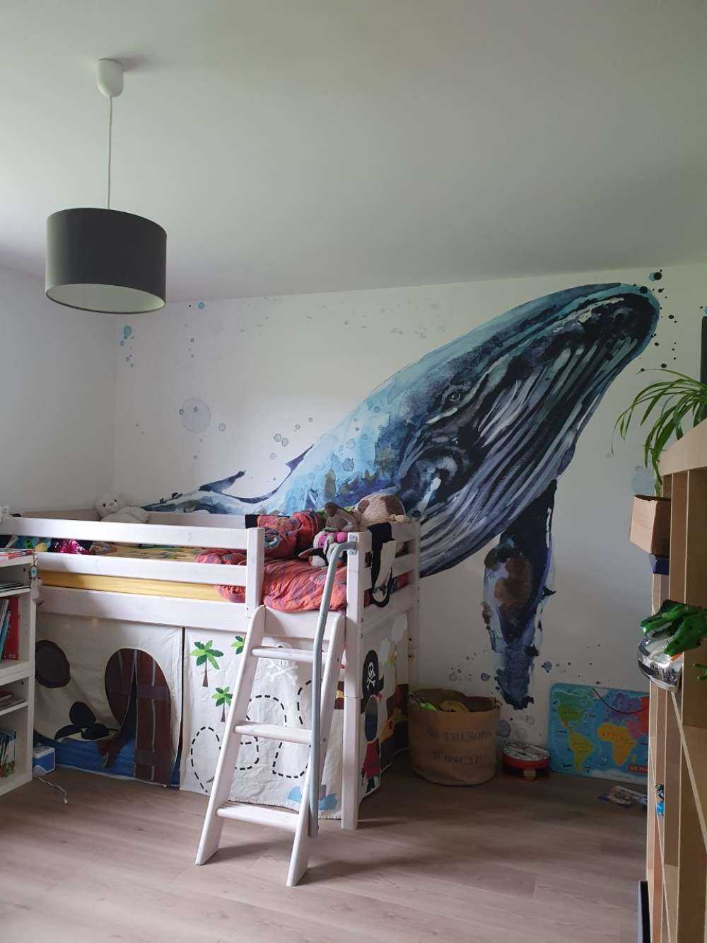 Balena gobba in acquerello