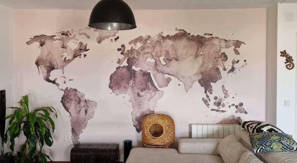 Mappa del mondo in seppia