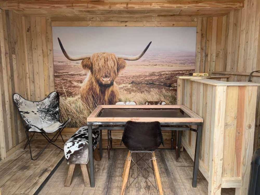 Highlander scozzese con canna