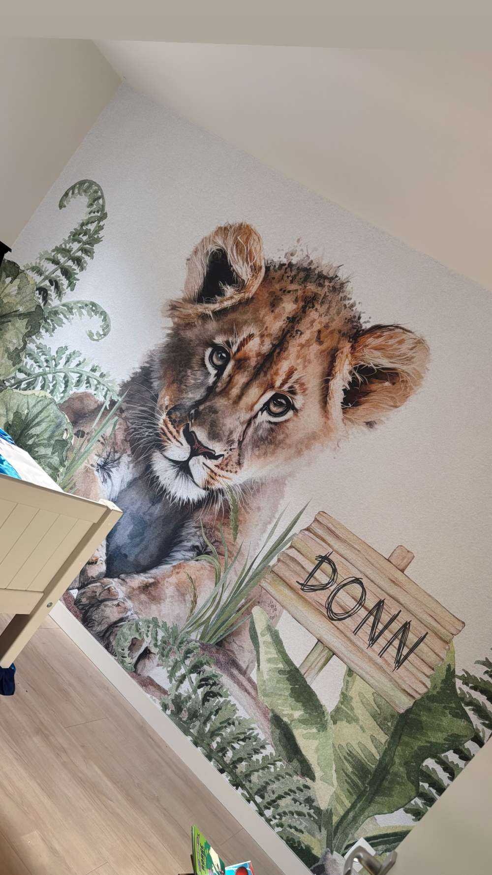 Giovane leone nella giungla