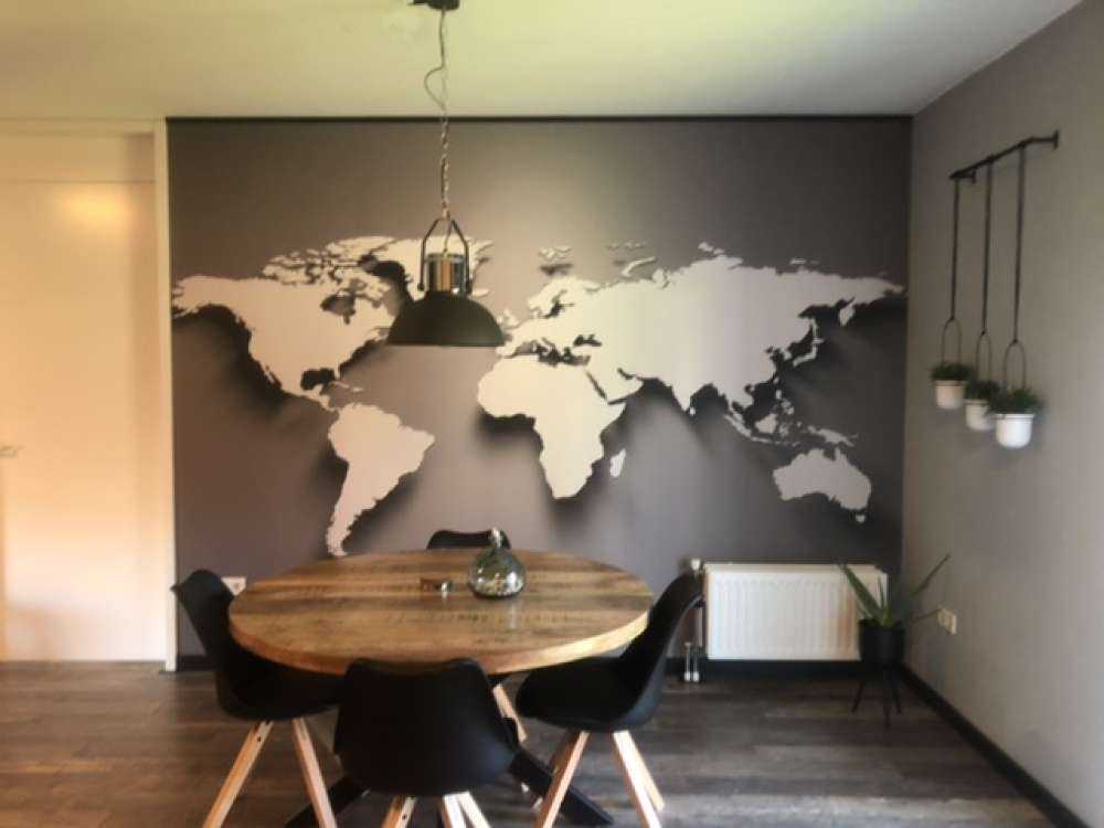 Mappa del mondo in 3D nero