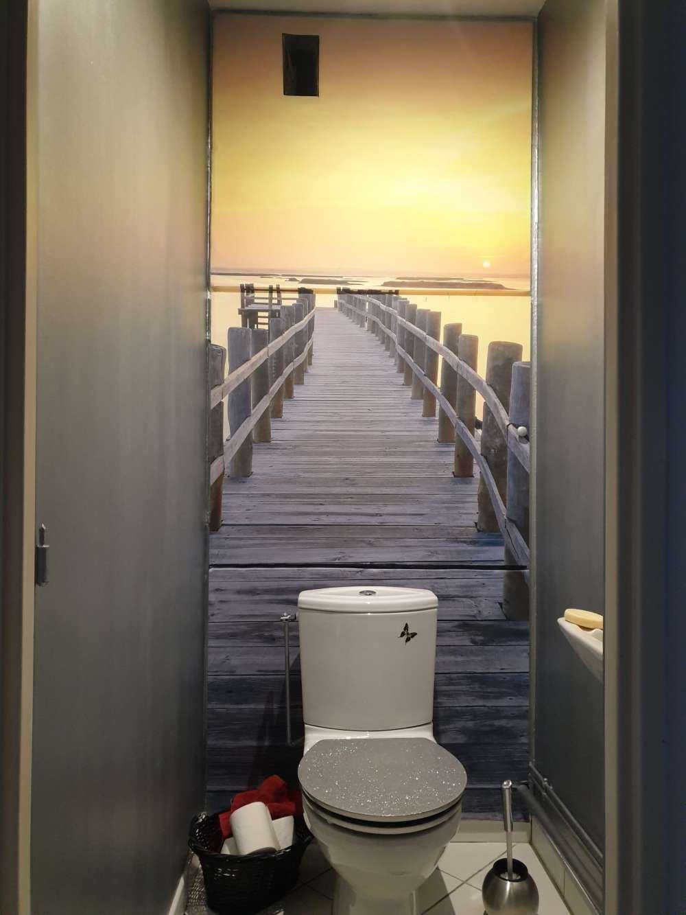 Ponteggi in legno al tramonto