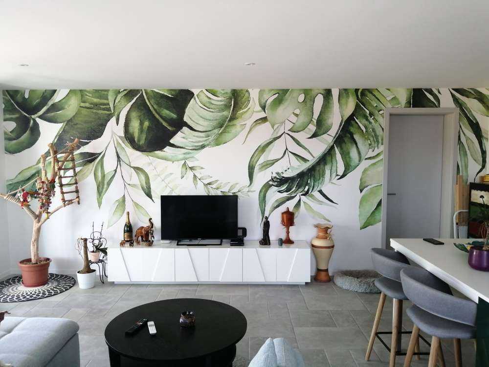 Foglie tropicali ad acquerello