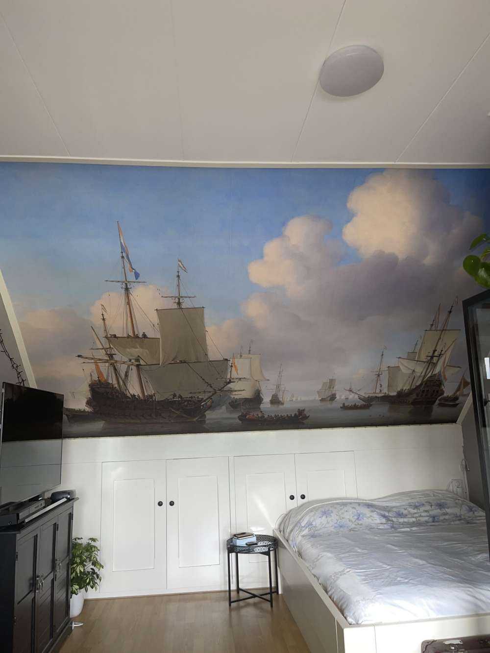 Carta da parati fotografica Rijksmuseum. Navi olandesi su un mare calmo.