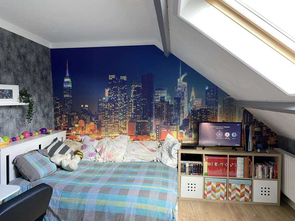 Sfondo fotografico dello skyline di New York di notte