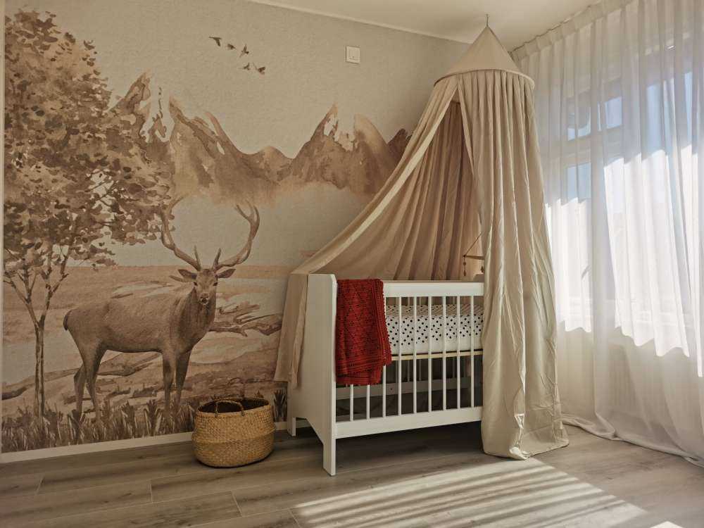 Foresta con animali in taupe