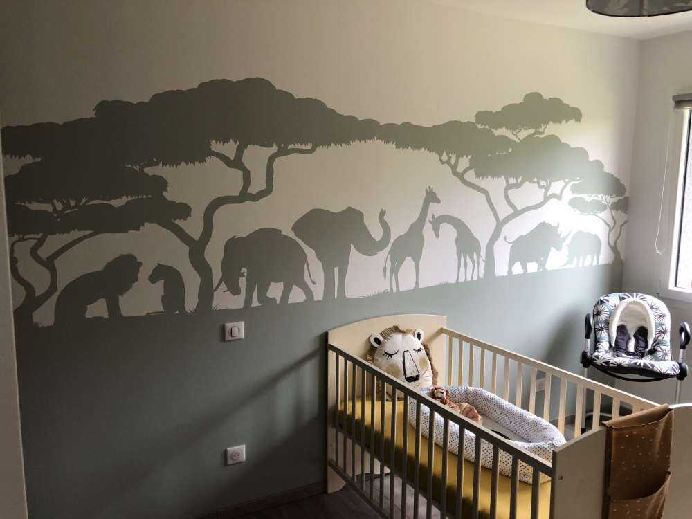 Silhouette animali da safari, verde chiaro