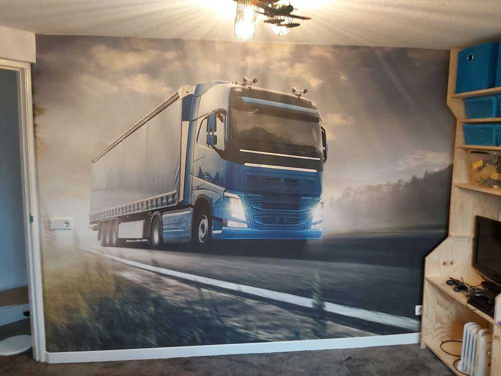 Carrello con carta da parati fotografica