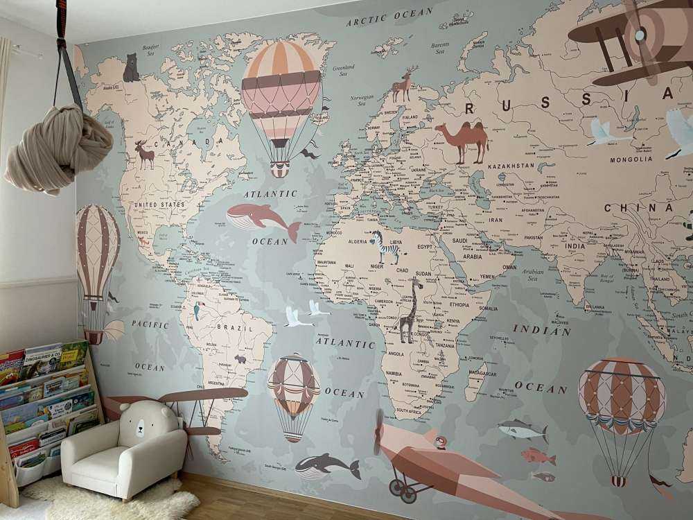 Mappa del mondo beige