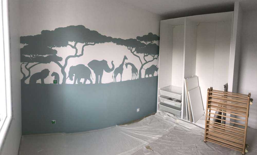 Silhouette animali da safari, verde chiaro