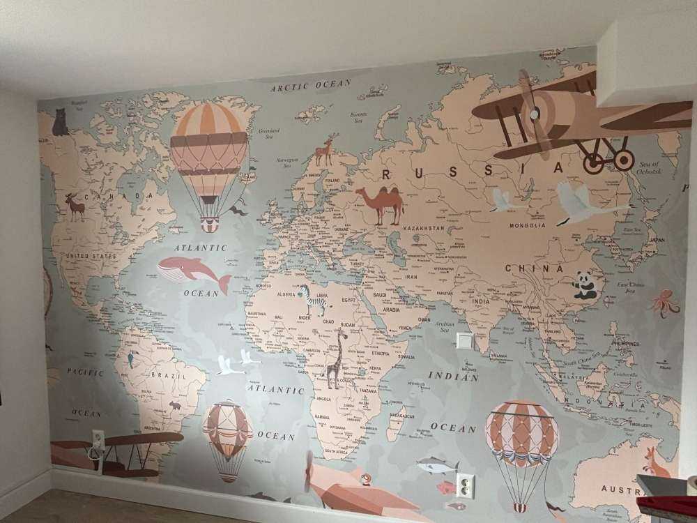 Mappa del mondo beige