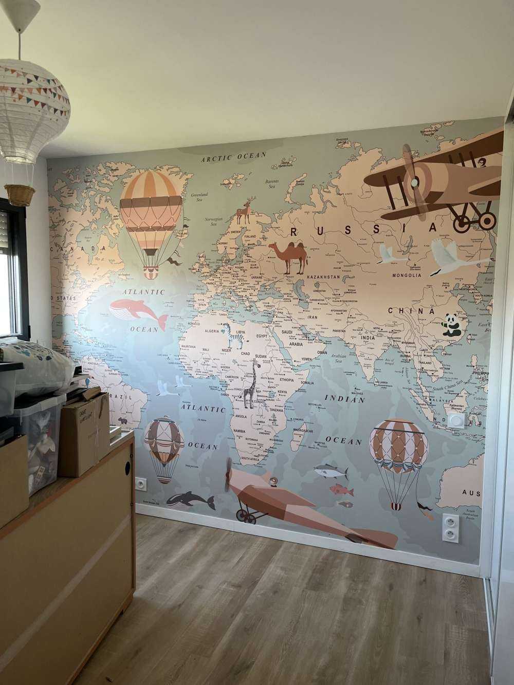 Mappa del mondo beige