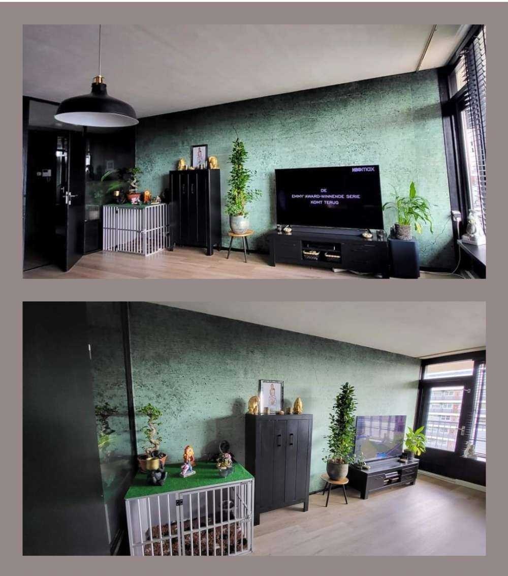 Parete di cemento verde