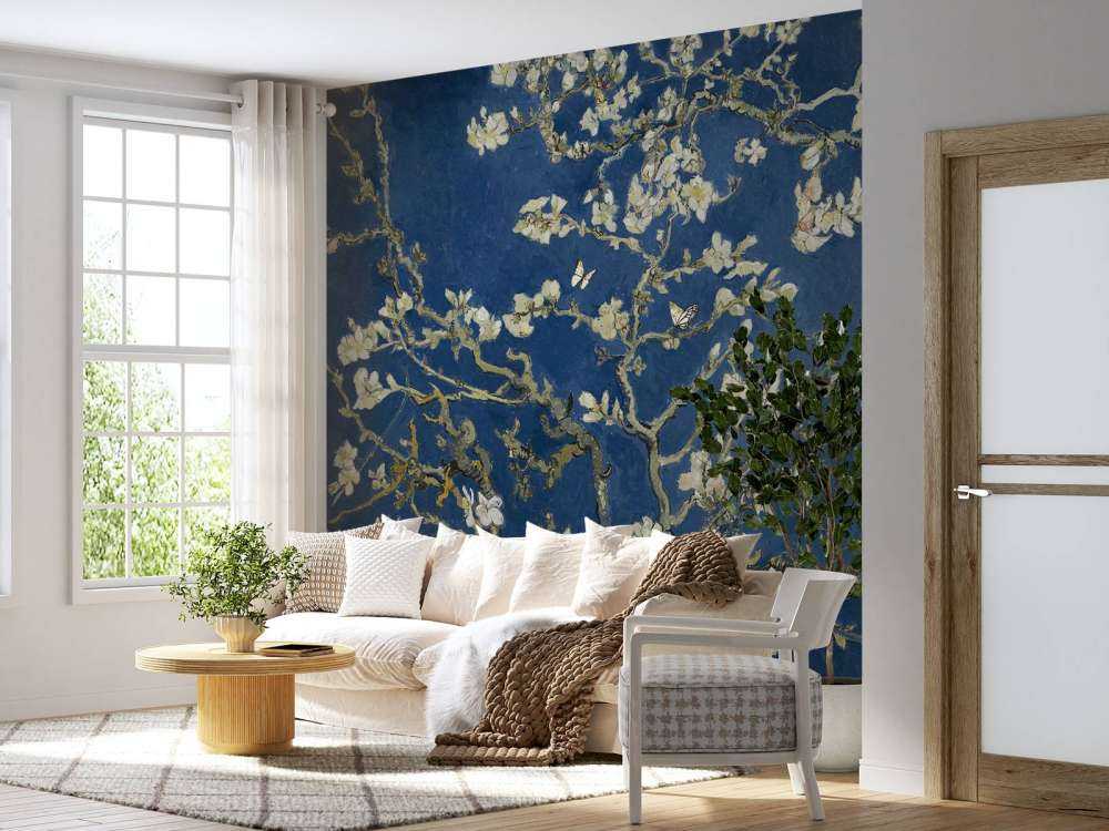 Mandorlo in fiore nella notte