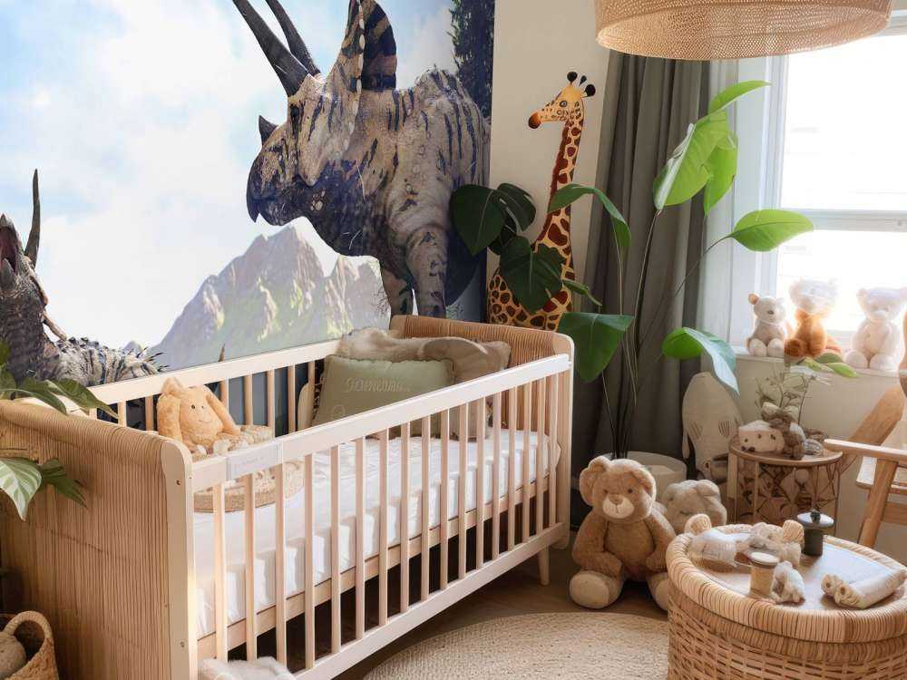 Dinosauri che camminano nella campagna