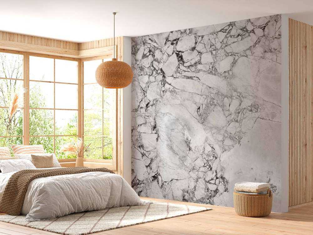 Marmo bianco e nero con struttura grossolana