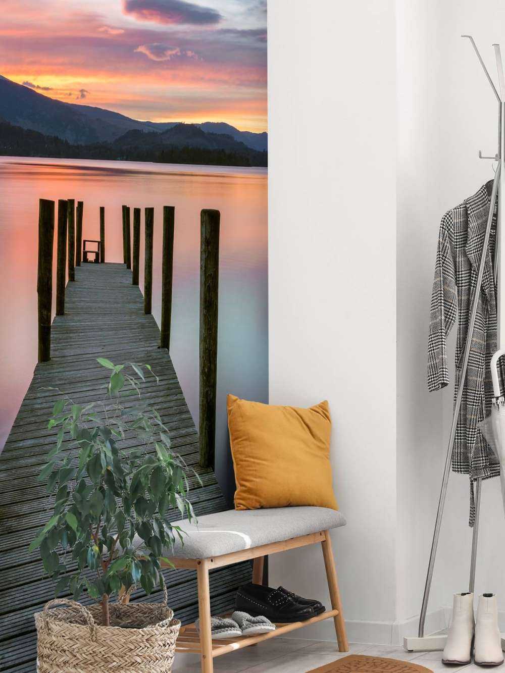 Ponteggi al tramonto rosa