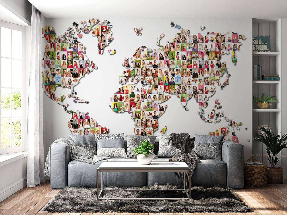 Mappa del mondo formata da foto