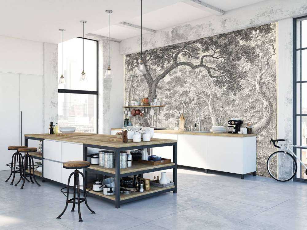 Vista sulla foresta con due cervi