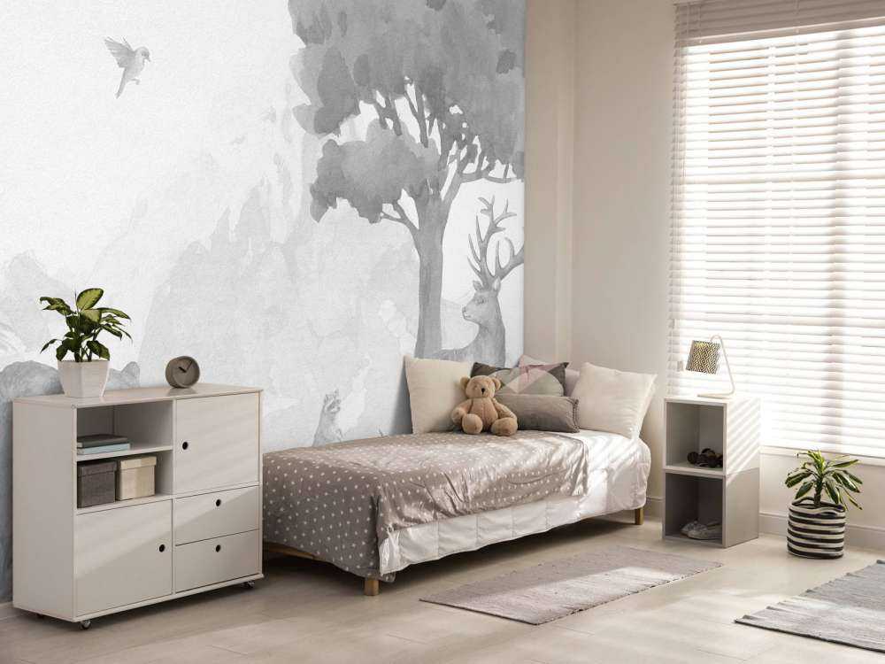 Animali della foresta in bianco e nero