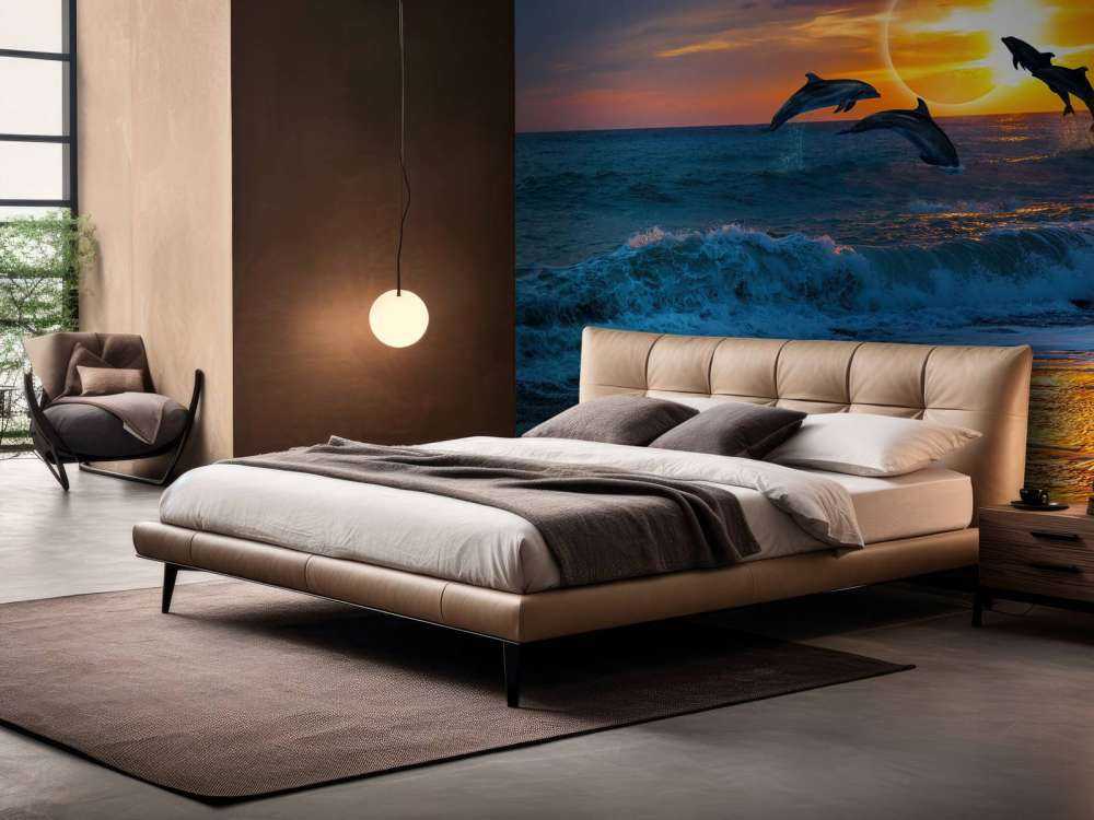 Delfini con tramonto