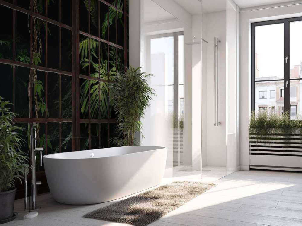 Piante botaniche dietro le finestre