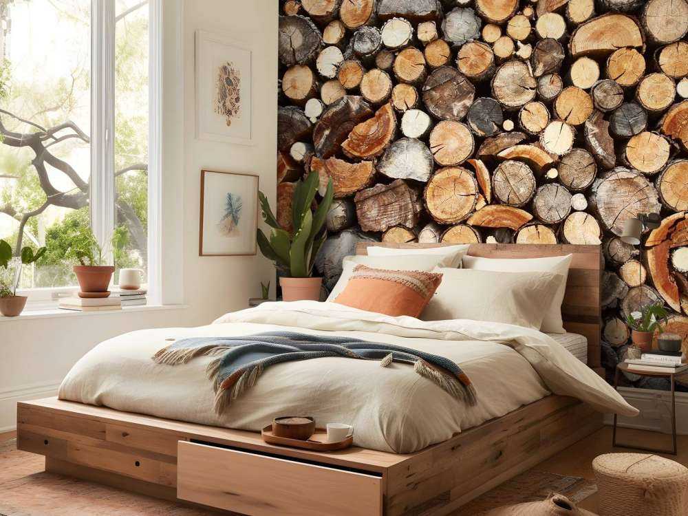 Tronchi d'albero impilati