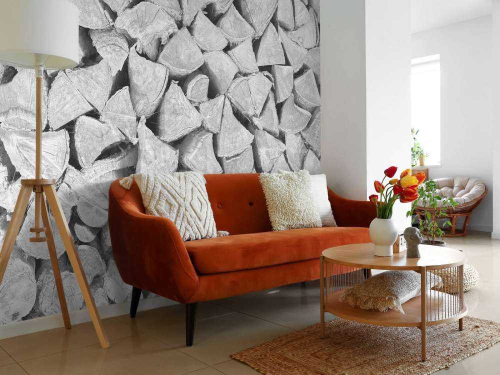 Pila di legno in tonalità di grigio