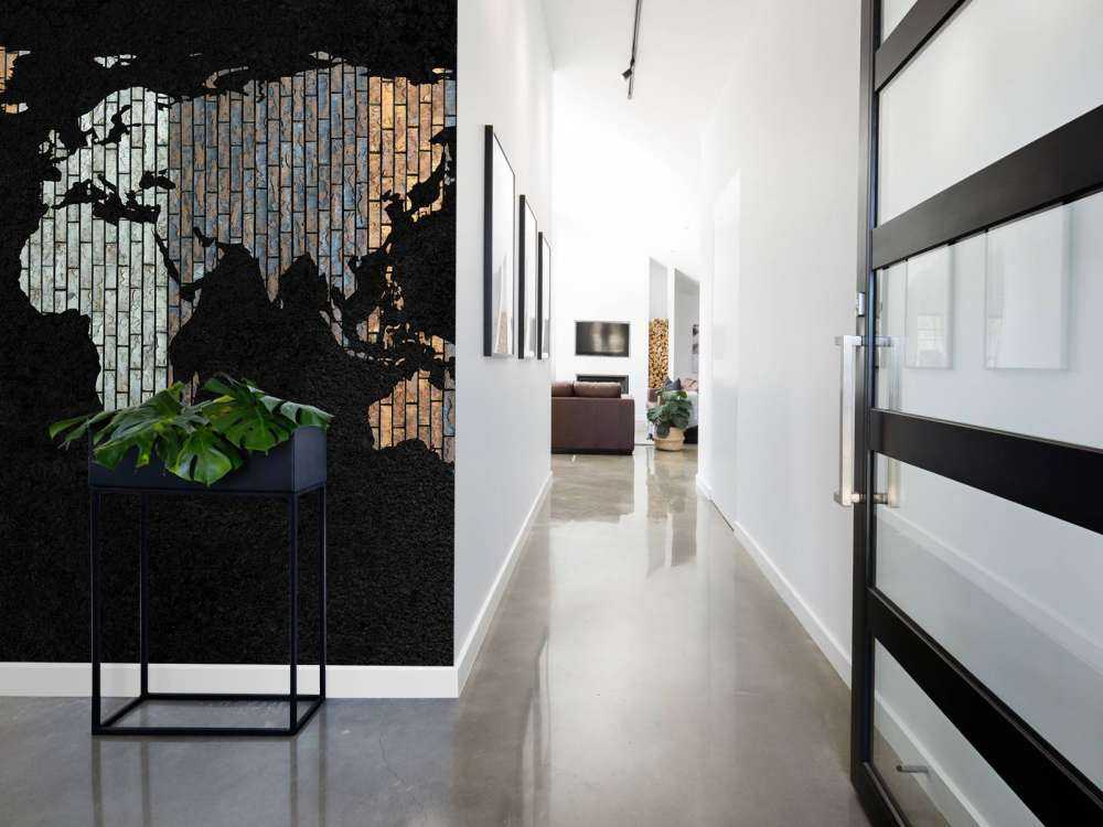 Mappa del mondo con mattoni verticali