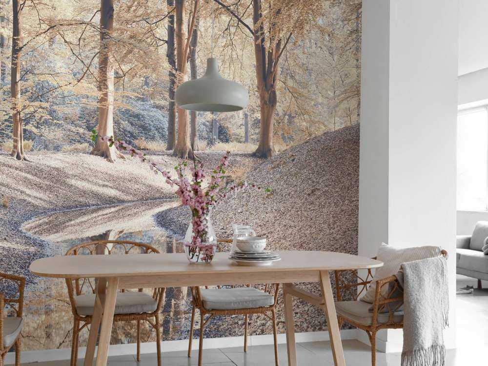 Ruscello nella foresta - pastello