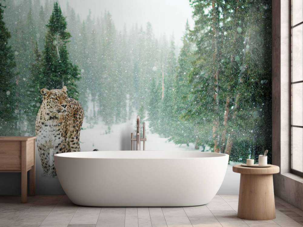 Leopardo nella neve