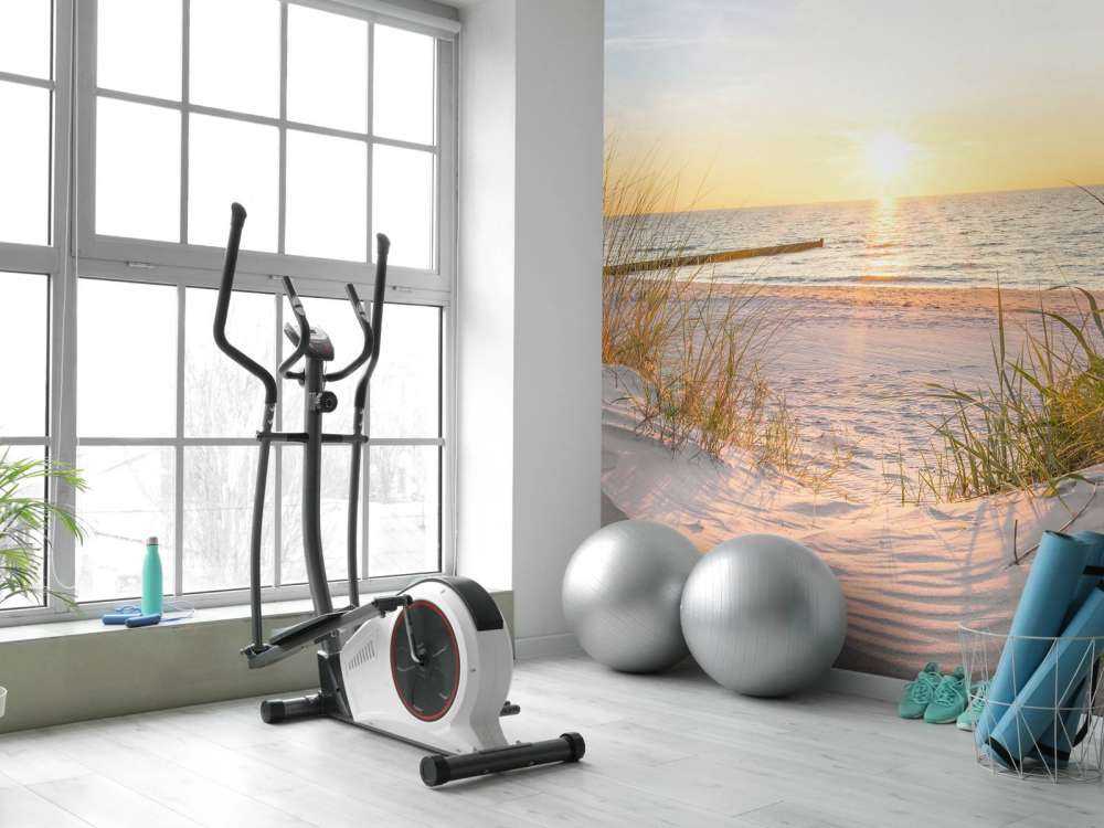 Spiaggia di dune con tramonto