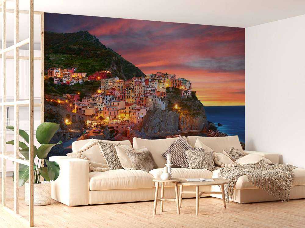 La città italiana al tramonto