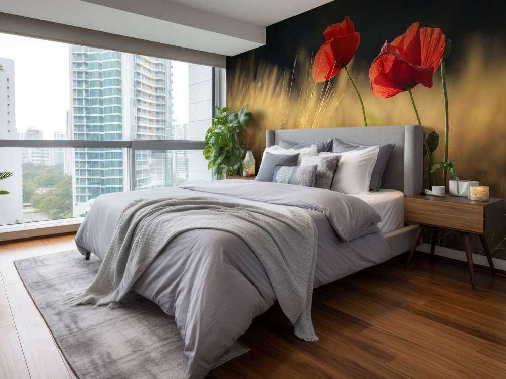 Papaveri in un campo di grano