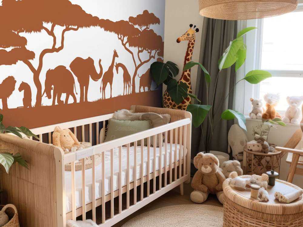 Silhouette animali da safari, colore ruggine