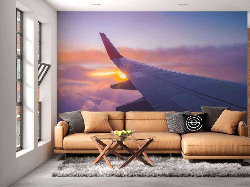 Ala dell'aereo tra le nuvole