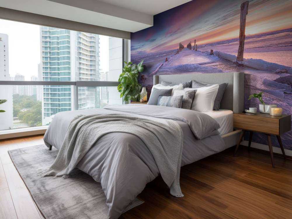 Teste di pali sul Mar Baltico ghiacciato