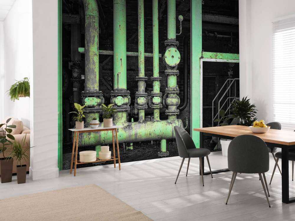 Vecchi tubi verdi colorati